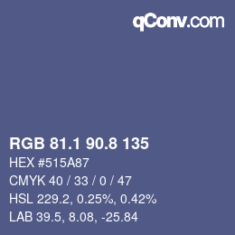Color code: RGB 81.1 90.8 135 | qconv.com