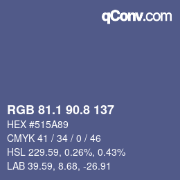 Color code: RGB 81.1 90.8 137 | qconv.com