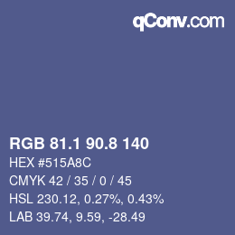 Color code: RGB 81.1 90.8 140 | qconv.com