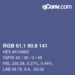 Color code: RGB 81.1 90.8 141 | qconv.com