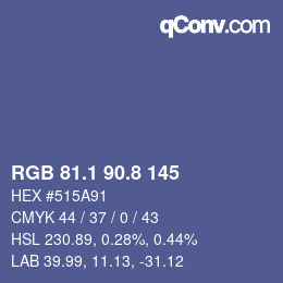 Color code: RGB 81.1 90.8 145 | qconv.com
