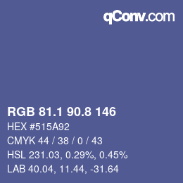 Color code: RGB 81.1 90.8 146 | qconv.com