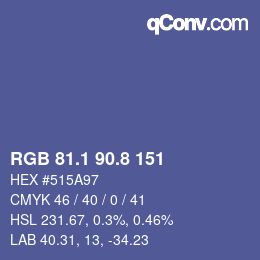 Color code: RGB 81.1 90.8 151 | qconv.com