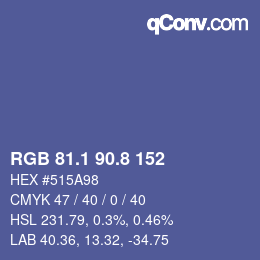 Color code: RGB 81.1 90.8 152 | qconv.com