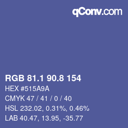 Color code: RGB 81.1 90.8 154 | qconv.com