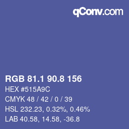 Color code: RGB 81.1 90.8 156 | qconv.com