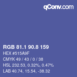 Farbcode: RGB 81.1 90.8 159 | qconv.com