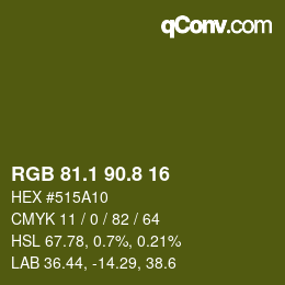 カラーコード: RGB 81.1 90.8 16 | qconv.com