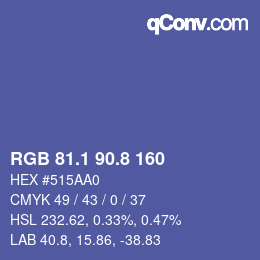 Código de color: RGB 81.1 90.8 160 | qconv.com