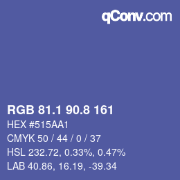 カラーコード: RGB 81.1 90.8 161 | qconv.com