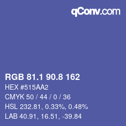 Farbcode: RGB 81.1 90.8 162 | qconv.com