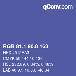 Color code: RGB 81.1 90.8 163 | qconv.com