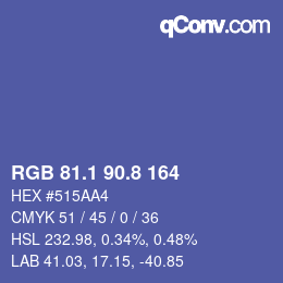 Color code: RGB 81.1 90.8 164 | qconv.com