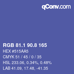 Farbcode: RGB 81.1 90.8 165 | qconv.com