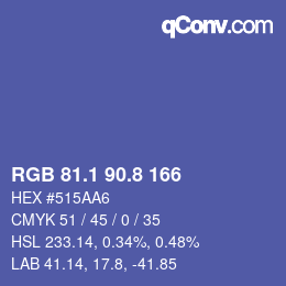 カラーコード: RGB 81.1 90.8 166 | qconv.com
