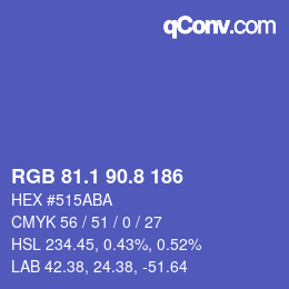 カラーコード: RGB 81.1 90.8 186 | qconv.com