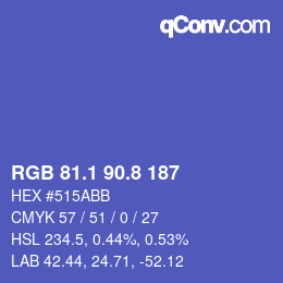 カラーコード: RGB 81.1 90.8 187 | qconv.com