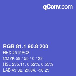 カラーコード: RGB 81.1 90.8 200 | qconv.com