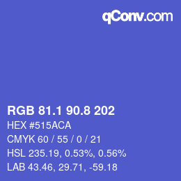 カラーコード: RGB 81.1 90.8 202 | qconv.com