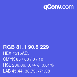 カラーコード: RGB 81.1 90.8 229 | qconv.com