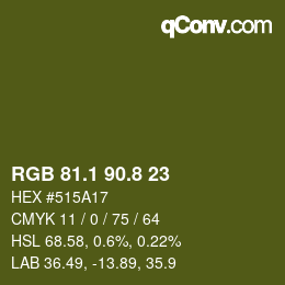 Color code: RGB 81.1 90.8 23 | qconv.com