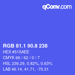 カラーコード: RGB 81.1 90.8 238 | qconv.com