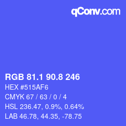 カラーコード: RGB 81.1 90.8 246 | qconv.com