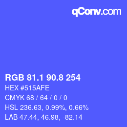 カラーコード: RGB 81.1 90.8 254 | qconv.com