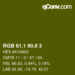 カラーコード: RGB 81.1 90.8 3 | qconv.com