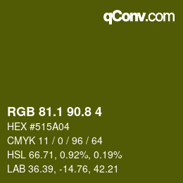 カラーコード: RGB 81.1 90.8 4 | qconv.com