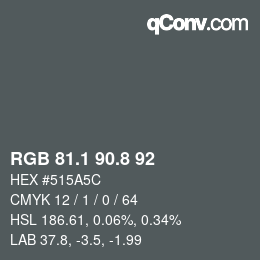Color code: RGB 81.1 90.8 92 | qconv.com