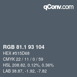 Color code: RGB 81.1 93 104 | qconv.com