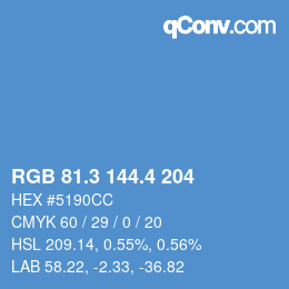 カラーコード: RGB 81.3 144.4 204 | qconv.com