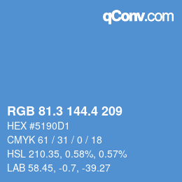 カラーコード: RGB 81.3 144.4 209 | qconv.com