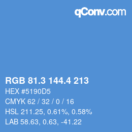 カラーコード: RGB 81.3 144.4 213 | qconv.com