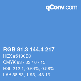 カラーコード: RGB 81.3 144.4 217 | qconv.com