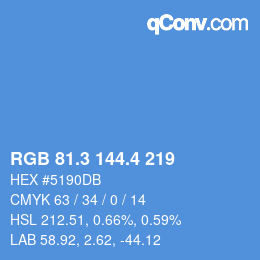 カラーコード: RGB 81.3 144.4 219 | qconv.com
