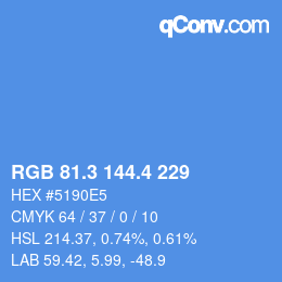 カラーコード: RGB 81.3 144.4 229 | qconv.com