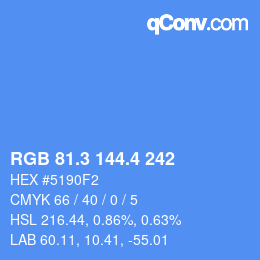 カラーコード: RGB 81.3 144.4 242 | qconv.com
