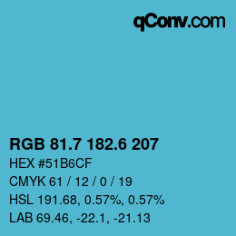 カラーコード: RGB 81.7 182.6 207 | qconv.com