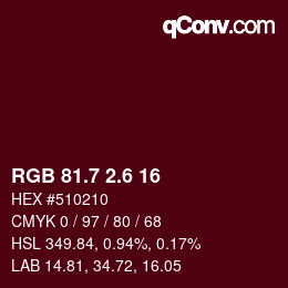 カラーコード: RGB 81.7 2.6 16 | qconv.com