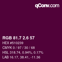 カラーコード: RGB 81.7 2.6 57 | qconv.com