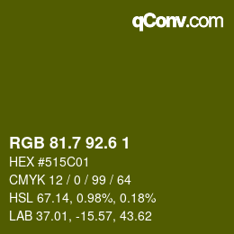 カラーコード: RGB 81.7 92.6 1 | qconv.com