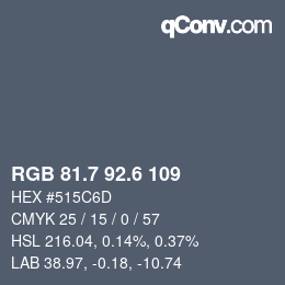 カラーコード: RGB 81.7 92.6 109 | qconv.com