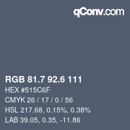 カラーコード: RGB 81.7 92.6 111 | qconv.com