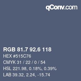 カラーコード: RGB 81.7 92.6 118 | qconv.com