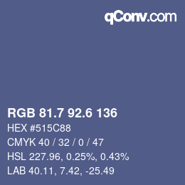 カラーコード: RGB 81.7 92.6 136 | qconv.com
