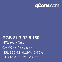 カラーコード: RGB 81.7 92.6 150 | qconv.com