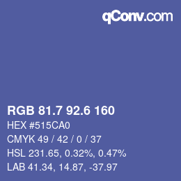 カラーコード: RGB 81.7 92.6 160 | qconv.com