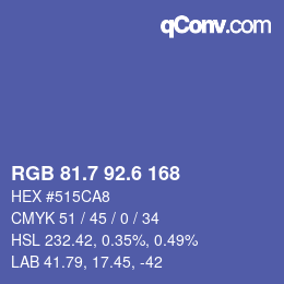 カラーコード: RGB 81.7 92.6 168 | qconv.com